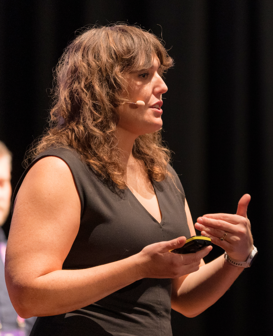 Sara Wachter-Boettcher on stage at Push UX in November 2024.